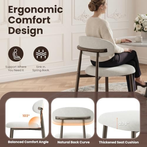 MALOL Dining Chairs Set of 2, Upholstered Kitchen & Dining Room Chairs wi...