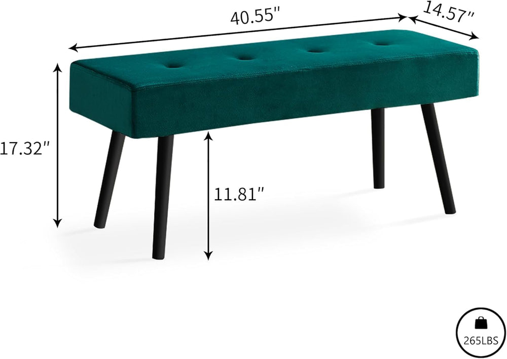 Entryway Bench - 40" Bench for Bedroom, Modern Ottoman End of Bed, Uphol...
