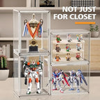 10 Pack Clear Thicken Sturdy Shoe Storage Organizer with Magnetic Door Stackable Boxes for Closet Folding Space-Saving Shoe Rack for Sneaker Boot Plastic Cabinet