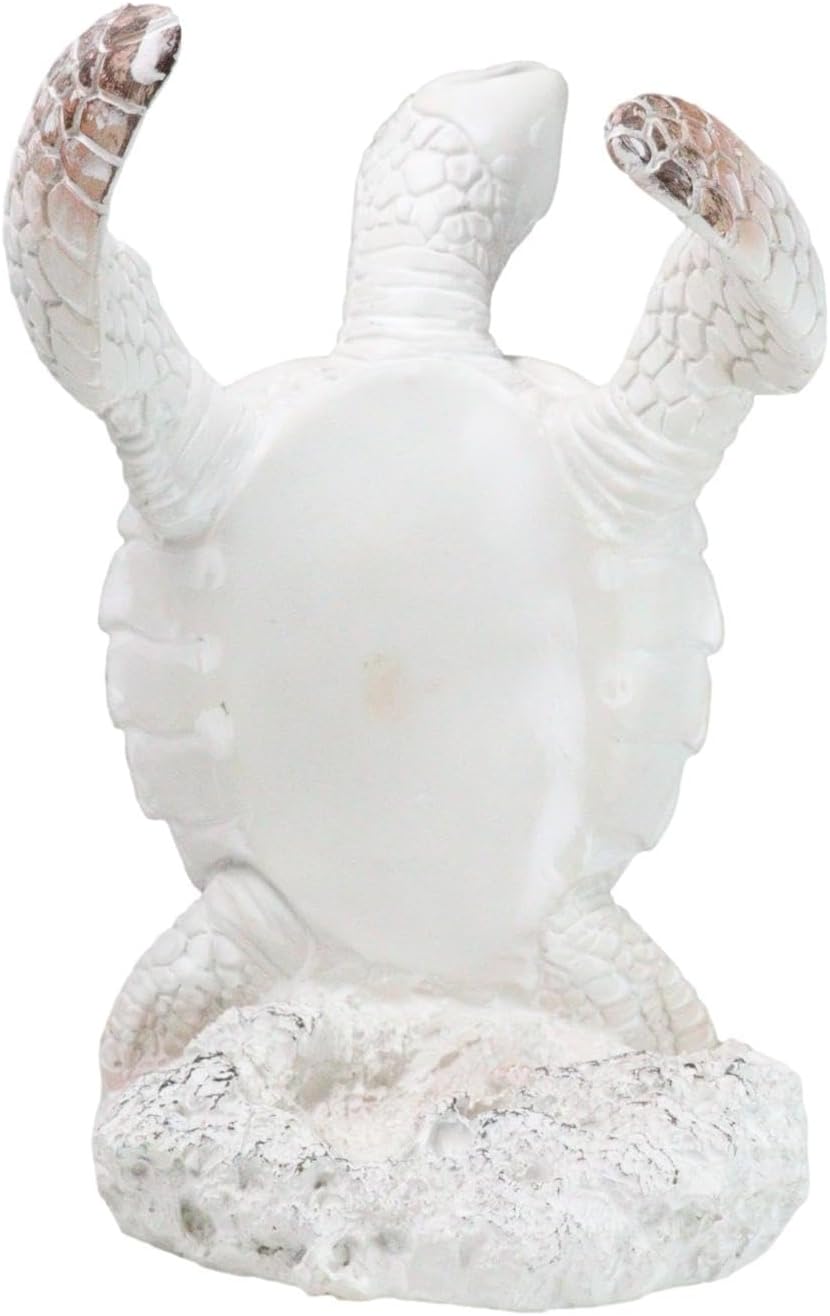 Ebros Gift Nautical Coastal Dancing Antique White Sea Turtle Wine Bottle Hold...
