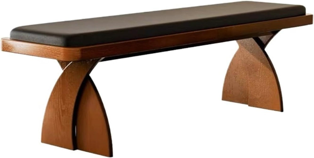Modern Wooden Long Bench at The Foot of The Bed in The Bedroom Dressing Room ...