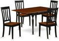 East West Furniture MZAN5-BCH-W 5 Piece Kitchen Table & Chairs Set Includes a Rectangle Dining Room Table with Dropleaf and 4 Dining Chairs, 36x54 Inch, Black & Cherry