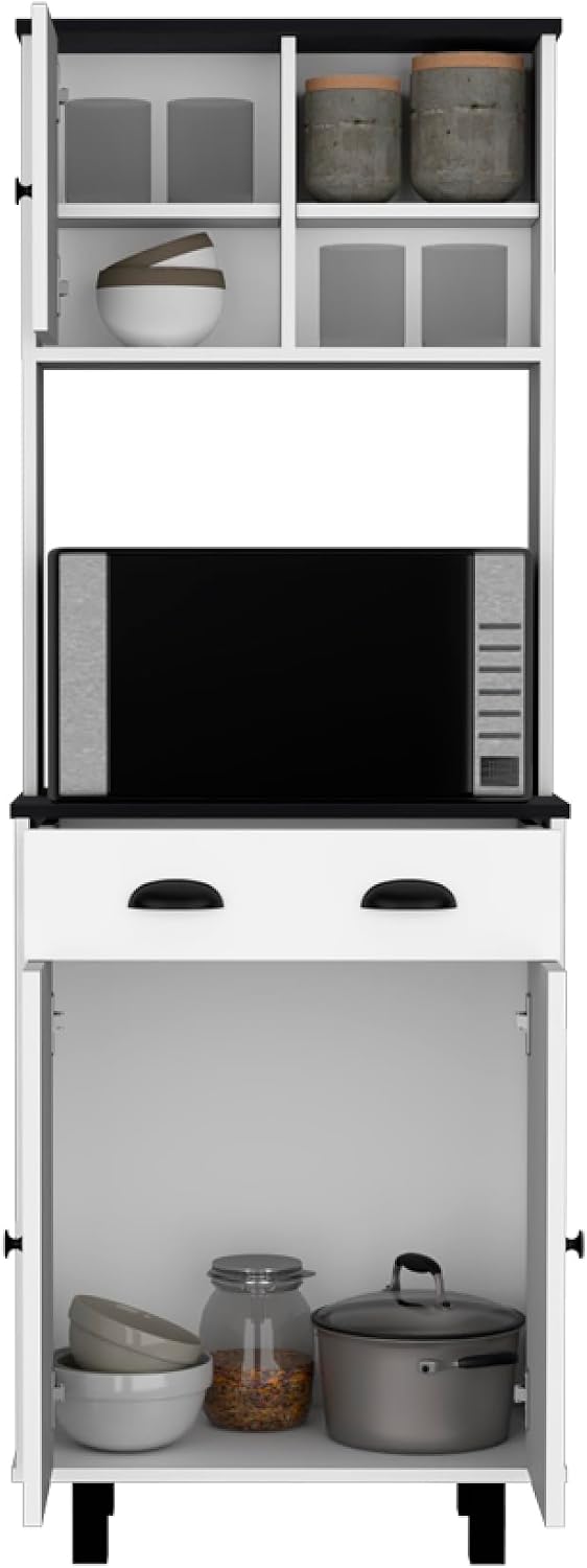 Kitchen Pantry Naomi, Kitchen, White/Black