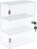 DuvinDD Acrylic Display Case with Lock, Collectibles Showcase Clear | Countertop Locking Display Cabinet with Shelves and Door, Acrylic Storage Safe Organizer for Home Office, 11.8x5.9x15.7inch