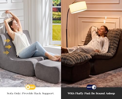 Hobestluk Small Couch Sofa Chaise Lounge Chair Recliner Chair with Footrest |...