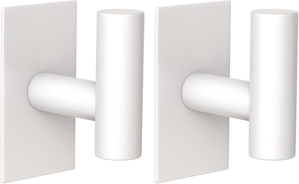 VAEHOLD Wall Towel Hooks, Heavy Duty Sticky Holder Waterproof Towel Hooks for Hanging Coat, Clothes, Closet Hook Wall Mount for Kitchen (White, 2 Pack)