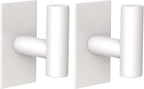 VAEHOLD Wall Towel Hooks, Heavy Duty Sticky Holder Waterproof Towel Hooks for Hanging Coat, Clothes, Closet Hook Wall Mount for Kitchen (White, 2 Pack)