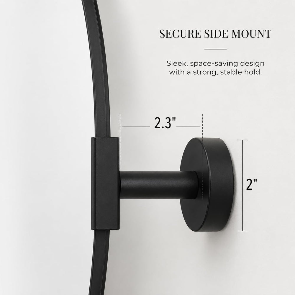 Black Pivot Mirror, 24 x 36 Inch Oval Bathroom Mirror for Wall, Tilting Metal...