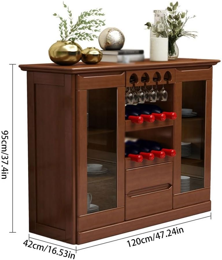 Entryway Cabinet Chinese Solid Wood Wine Cabinet Restaurant Multifunctional D...