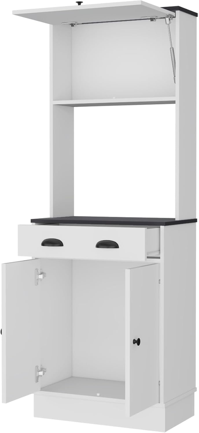 Addison White and Black 2-Cabinet Kitchen Pantry