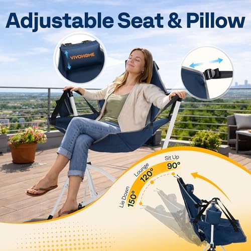 VIVOHOME Reclining Hammock Camping Chair, Portable Rocker Chair for Outdoor |...