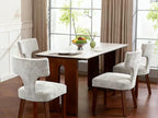 Soft Padded Dining Chairs Set of 4, Modern Farmhouse Upholstered Chairs with Linen Fabric & Rubber Wood Legs, Ergonomic Armless Seats for Dining Room Kitchen Living Room (Beige)