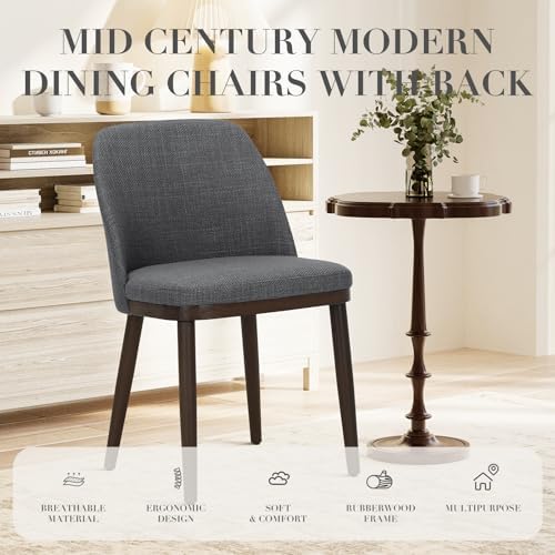 COLAMY Upholstered Dining Chairs Set of 4, Modern Kitchen Chairs with Back, L...
