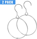 2 Pack Belt Organizer for Closet, Closet Hanger Organizer, Chrome Ring Hanger for Belts Ties Scarves and Accessory Storage