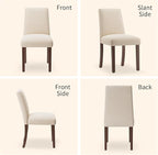 Dining Chairs Set of 2, Modern Dining Room Chairs with Wooden Legs, Upholstered Kitchen Farmhouse Parsons Chairs for Restaurant & Cafe- Beige