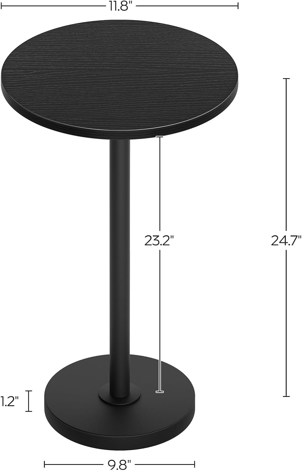 YATINEY Round Side Table, Small Drink Table, Pedestal Martini Table, End Tabl...