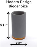 Matani Bamboo Toothbrush Holder Diatomite Tooth Brush Organizer - Storage Stand for Small Bathroom & Counter - Removable Base & Drain Holes, Water-Absorbent & Quick-Drying (Grey)