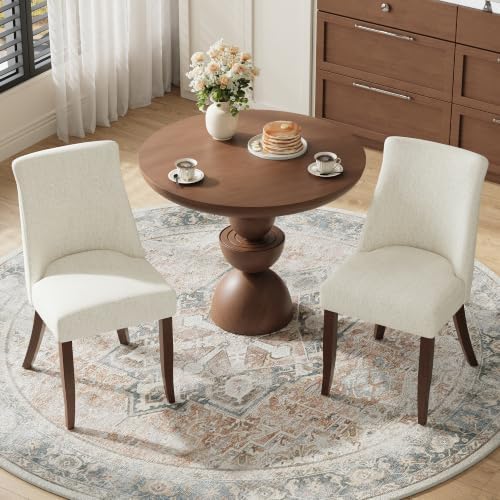 COLAMY Upholstered Dining Chairs Set of 2, Mid Century Modern Kitchen Chairs ...