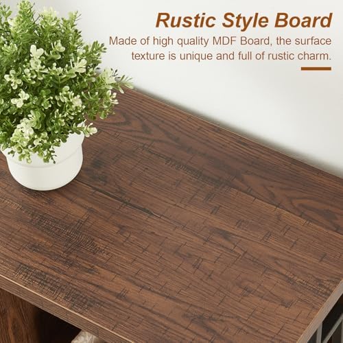 HOMISSUE Bookshelf, 3-Tier Rustic Short Bookshelf, Industrial Shelf Bookcase ...