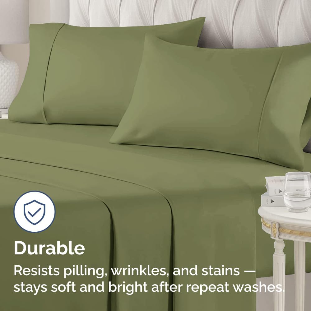 Queen Pillow Cases - 2 Pack - Super Soft Pillowcase Covers - Envelope Enclosure - Hotel Quality Pillow Protectors - Wrinkle Free, Shrink & Stain Resistant - Machine Washable - 20" x 30" (Sage Green)