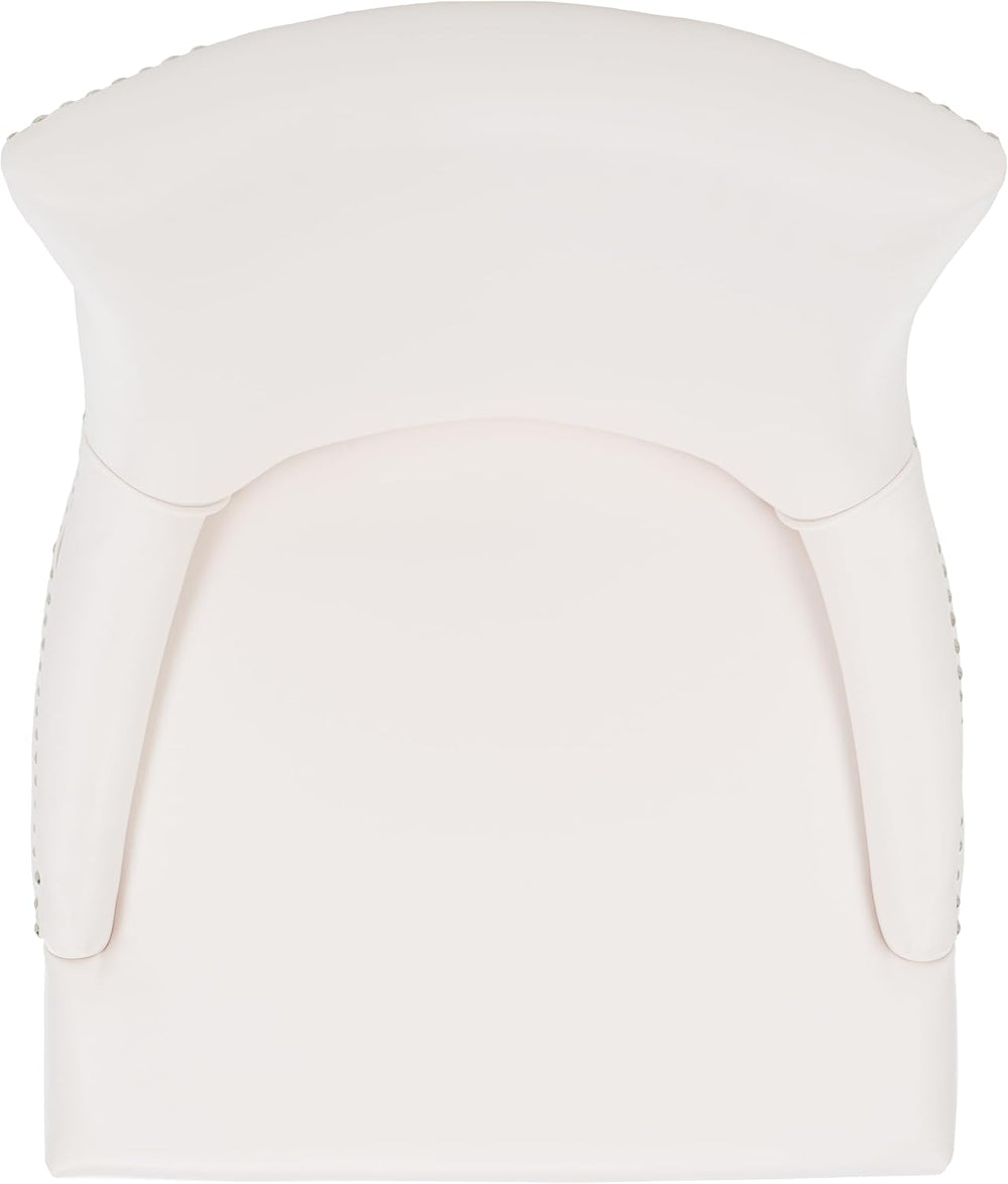 SAFAVIEH Home Collection - Lester White Faux Leather Dining Chair, Nailhead T...
