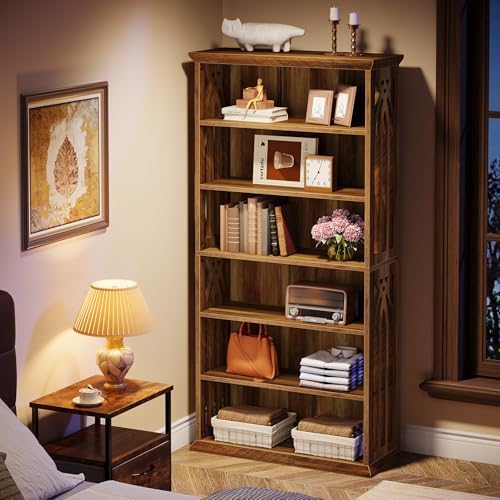Tribesigns 6-Tier Bookshelf, 75-Inch Tall Bookcase, Large Bookshelves and Boo...