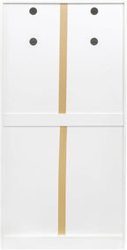 62.99" Freestanding Kitchen Pantry Cabinet with Doors & Adjustable Shelves – Walnut/White Buffet Sideboard Storage for Kitchen, Dining Room & Living Room (Durable Melamine Finish) (White)