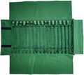 Portable Jewelry Roll Untangled Secure Necklace Travel Storage Bag Displays Holder 16 Chain (gray PU and green)