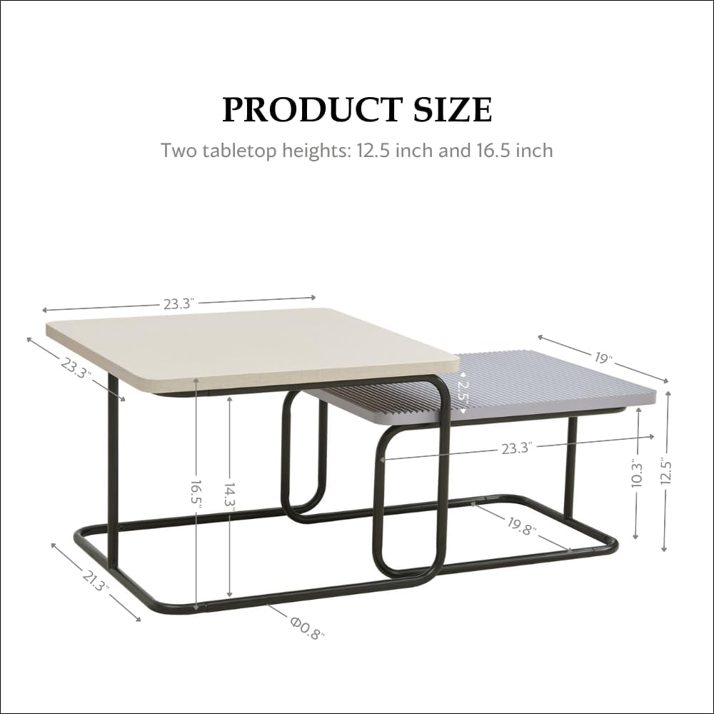 Furniture of America Chaya Modern Square Nesting Coffee Table Set of 2, Two-T...