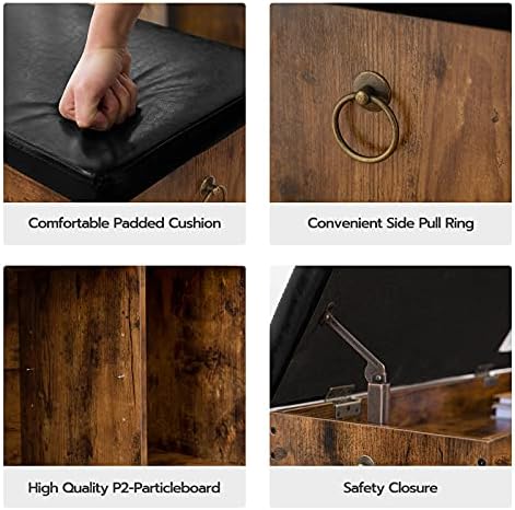 HOOBRO Shoe Storage Bench with Cushion, 32.3'' Entryway Bench with Li...