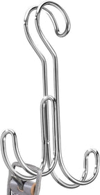 iDesign Classico Over the Rod, Closet Accessory Organizer for Ties, Belts, Handbags, Fashion Jewelry - 2 Hooks, Chrome