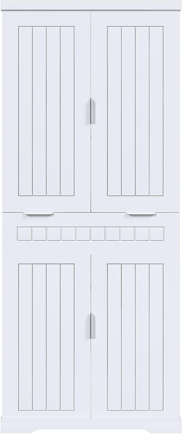 Spaco 71.65" Kitchen Pantry Cabinet,Freestanding Food Storage Cabinet wi...