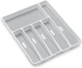 madesmart Classic Large Silverware Tray - White |Classic Collection | 6-Compartments| Kitchen Drawer Organizer | Soft-Grip Lining and Non-Slip Rubber Feet | BPA-Free (Pack of 6)
