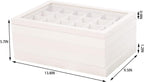 Coward Set of 5 Stackable Jewelry Organizer Tray Necklace Earring Box Storage Ring Bracelet Display Holder (beige(ring+necklace+12girds+24girds+The glass lid))