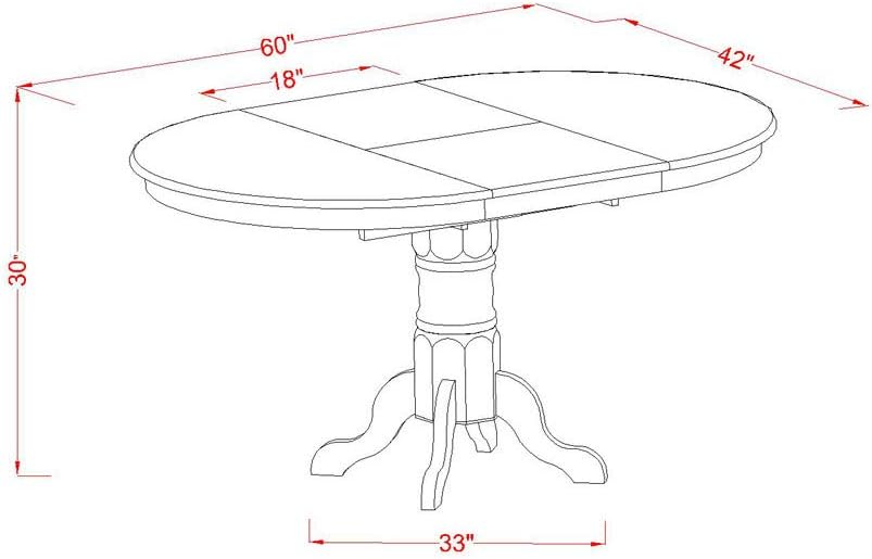 East West Furniture AVPL7-SBR-C 7 Piece Dining Table Set Consist of an Oval D...