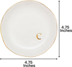 COLLECTIVE HOME - Ceramic Jewelry Tray, Decorative Trinket Dish for Rings Earrings Necklaces Bracelet Watch Keys, Birthday Mother's Day Christmas Gift for Women, 4.75", White Surface (C)