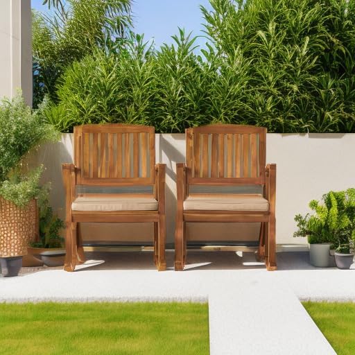 Christopher Knight Home Selma Acacia Rocking Chairs with Cushions, 2-Pcs Set,...