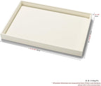 Microfiber Jewelry Display Tray, Stackable Jewelry Drawer Organizer Trays, Ring Necklace Watch Perfume Organizer Display Tray (Beige)