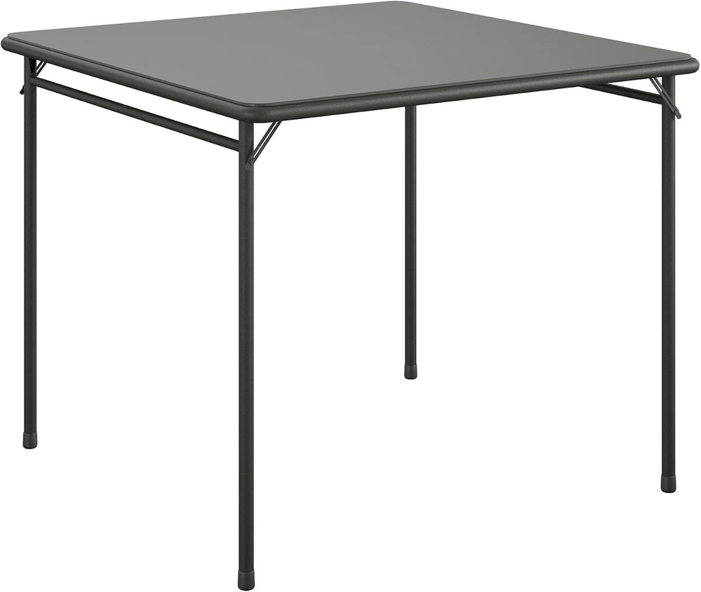 COSCO 34" Square Vinyl Top Folding Card Table, Black
