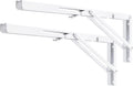 YUMORE White Folding Shelf Brackets, 20 Inch Heavy Duty L Bracket, DIY Collapsible Shelf Bracket for Workbench Folding Table Hinge, Max Load: 330lb, 2 Pack