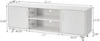 Panana Mid Century TV Stand Entertainment Center with 2 Doors, Wooden Medial Console Table for Living Room Furniture, 53.5" x 15" x 21.7" (White)