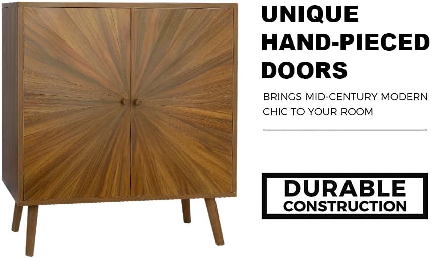 ZYBT Modern Sideboard Buffet Cabinet with Crafted Door, Mid Century Accent St...
