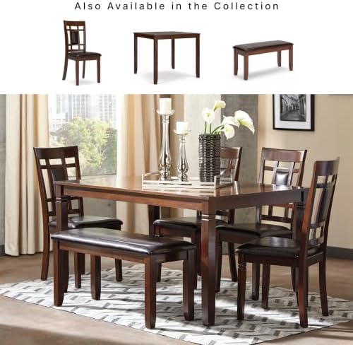 Signature Design by Ashley 6-Piece Dining Table Set with Bench, Dark Brown