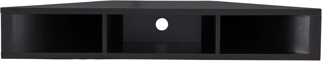 24/7 Shop at Home French 47 inch Modern Floating TV Stand with Storage, Floating Corner Shelf for Wall, Wood Entertainment Center with Shelves for Living Room, Bedroom, Family, Cappuccino Brown