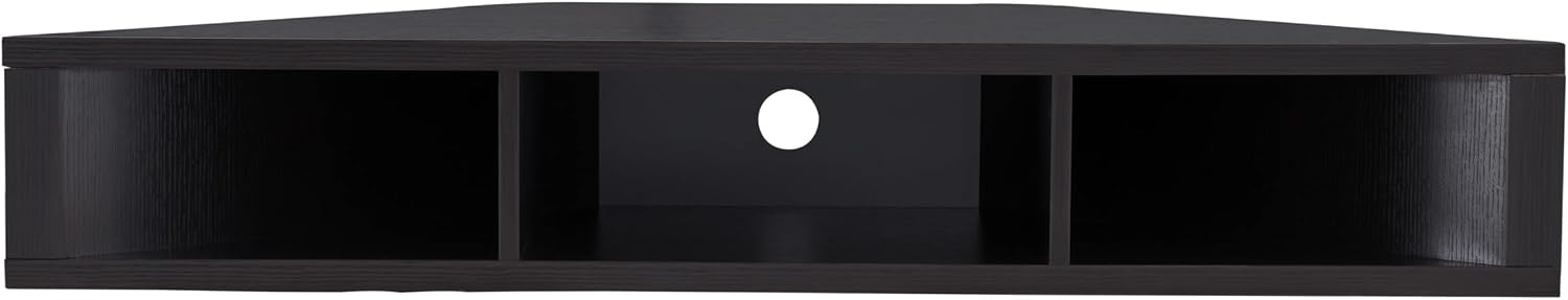 24/7 Shop at Home French 47 inch Modern Floating TV Stand with Storage, Floating Corner Shelf for Wall, Wood Entertainment Center with Shelves for Living Room, Bedroom, Family, Cappuccino Brown