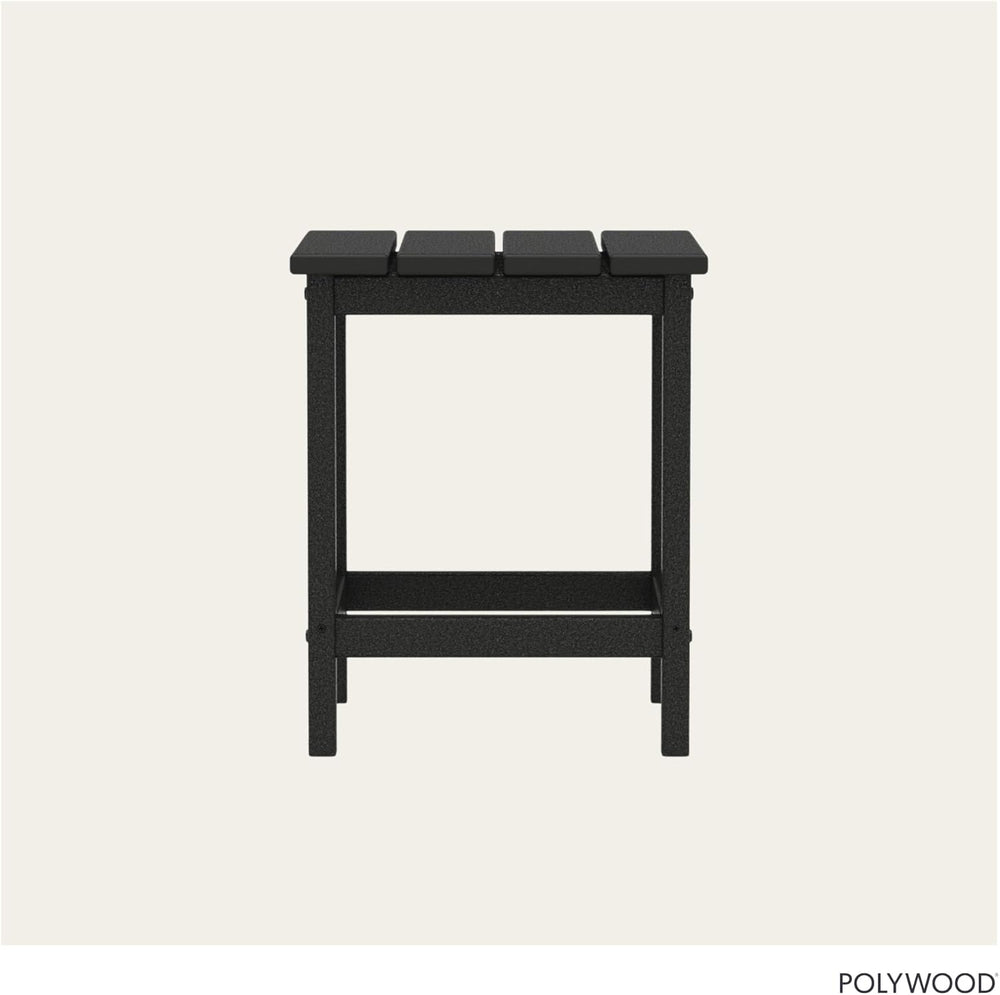 POLYWOOD Long Island 18" Side Table, Black