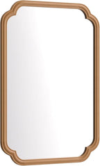 Wood Bathroom Mirror for Wall Mounted, 24" x 36" Rustic Bathroom Mirror for Over Sink with Wood Frame Farmhouse Rounded Corner Rectangle Mirror Decorative(Natural Color)