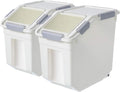 LISM 2 Pack Dog Food Storage Container with Scoop,Large Airtight Pet Dog Food Bin,Container for Dog Treats Rice,Dog Cat Dry Food Bin,Baking Supplies,Flour,Rice,Kitchen Pantry Cereal(25 LB)