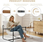 Modern Accent Chair for Living Room,Arm Chair with Metal Frame,Upholstered Armchair with Soft Cushion for Bedroom Lounge Reading Room (Beige)