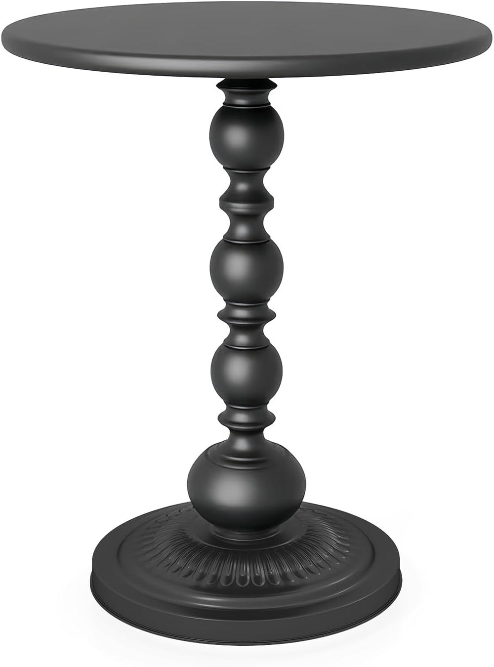 Metal Small End Table,Round Side Table for Living Room,Black,13.8" Lx20.5”H